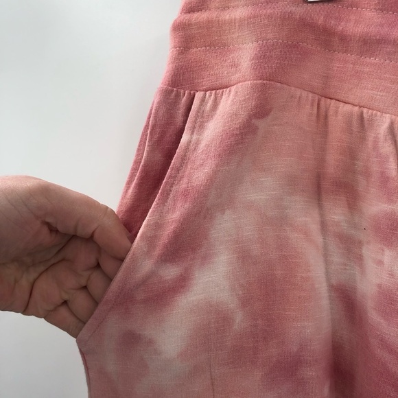 LIVI ACTIVE Tie Dye Crop Jogger Lounge Pant Tie Waist Cropped Capri Lane Bryant - Picture 5 of 9